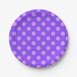 Plato De Papel Pos de polka de Lilac en periwinkle