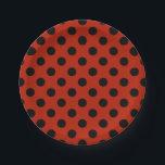 Plato De Papel Pos de polka negra en rojo<br><div class="desc">Pos de polka negra en rojo</div>