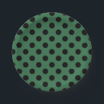 Plato De Papel Pos de polka negra en verde gelatina<br><div class="desc">Pos de polka negra en verde gelatina</div>