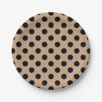 Pos de polka negro en beige