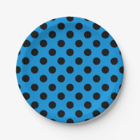 Pos de polka negro sobre azul cielo