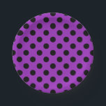 Plato De Papel Pos de polka negro sobre morado<br><div class="desc">Pos de polka negro sobre morado</div>