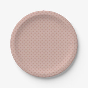 Plato De Papel Pos de taupe/polka rosa