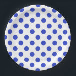 Plato De Papel Pos reales de polka azul<br><div class="desc">Paquetes reales de polka azul sobre fondo blanco</div>