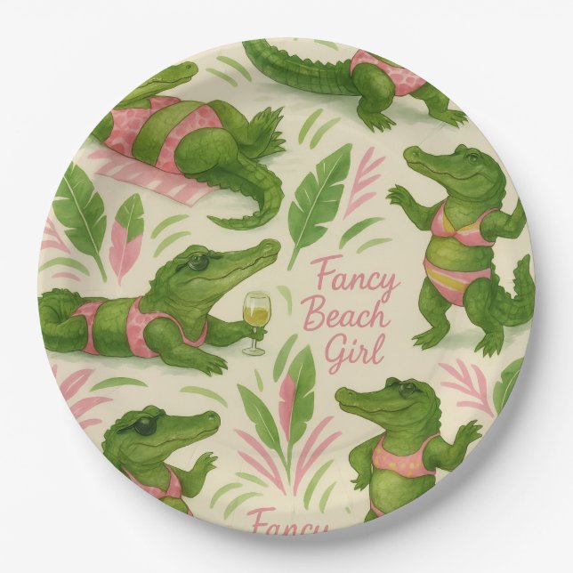 Plato De Papel Posh Gator Plates (Anverso)