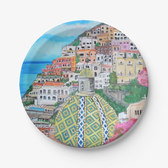 Plato De Papel Positano - placas de papel de encargo 7" (Anverso)