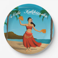 Postal hawaiana de Mele Kalikimaka del vintage