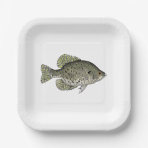 Plato De Papel Poster Crappie negro