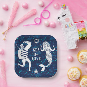 Plato De Papel Poster Del Mar De Amor