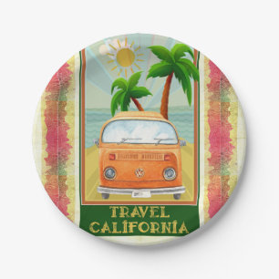Plato De Papel Poster: Placa de papel de California Travel