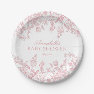 Plato De Papel Postre de Baby Shower Floral Vintage Chinoiserie R