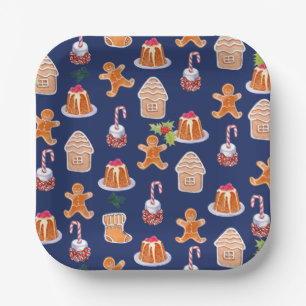 Plato De Papel Postres de Navidad