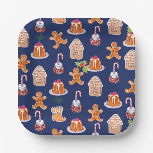 Plato De Papel Postres de Navidad (Anverso)