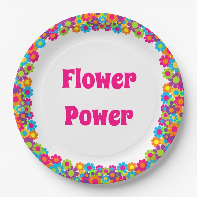 Plato De Papel Potencia de flor (Anverso)