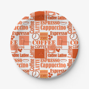 Plato De Papel Pouf de café de amor