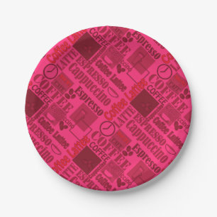 Plato De Papel Pouf de café de amor