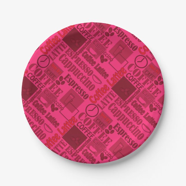 Plato De Papel Pouf de café de amor (Anverso)