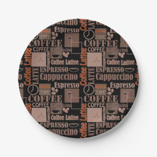 Plato De Papel Pouf de café de amor