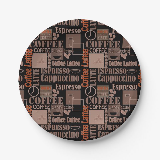Plato De Papel Pouf de café de amor (Anverso)