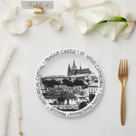 Plato De Papel Praga, ciudad histórica, castillo - checo (fiesta)