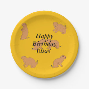 Plato De Papel Prairie Dogs Cumpleaños