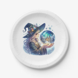 Plato De Papel Prato de Papel Bruxa Natalina