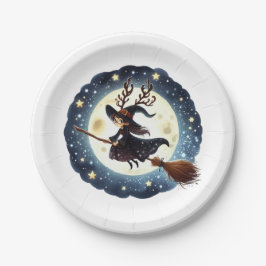 Plato De Papel Prato de Papel Viagem da Bruxa Natalina