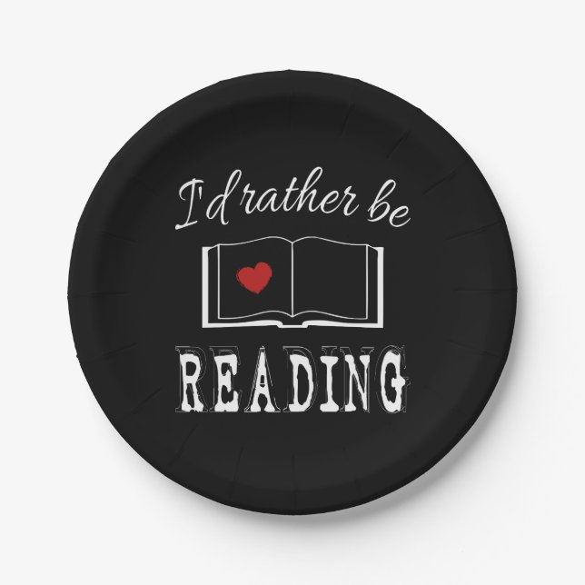 Plato De Papel Prefiero estar leyendo (Anverso)