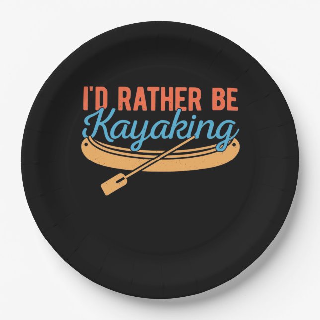 Plato De Papel Prefiero Ser Kayak (Anverso)