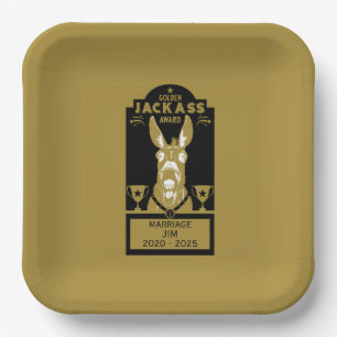 Plato De Papel Premio de la Chaqueta Dorada