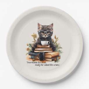 Plato De Papel Preparado Para La Escuela Como Un Jefe