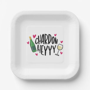 Plato De Papel Preppy Chardonnay Funny