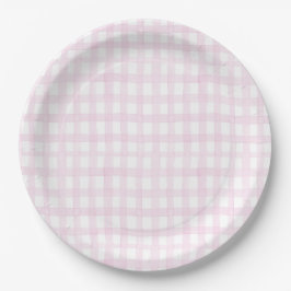 Plato De Papel Preppy Grandmillennial Dolly and Me Pink Gingham