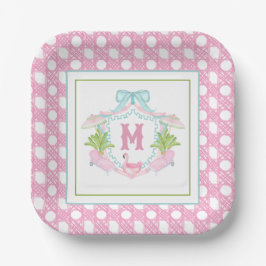 Plato De Papel Preppy Palm Beach Monogram Crest