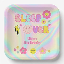Plato De Papel Preppy Pastel Pink Y2K Sleep Over Birday