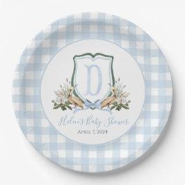 Plato De Papel Preppy Southern Blue Boy Pelican Baby Shower