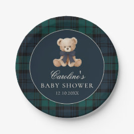 Plato De Papel Preppy Teddy Bear Baby Shower Paper Plates
