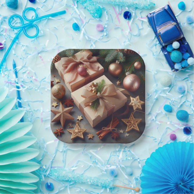 Plato De Papel Presentaciones y ornamentos de Navidad (Fiesta)