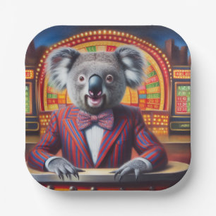 Plato De Papel Presentador de juegos de Koala