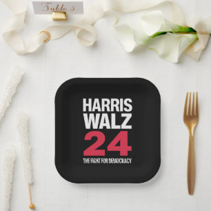 Plato De Papel Presidenta Electa Kamala Harris & Tim Walz 2024 