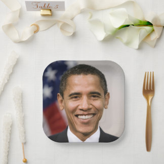 Plato De Papel Presidente electo de Estados Unidos Barack Obama