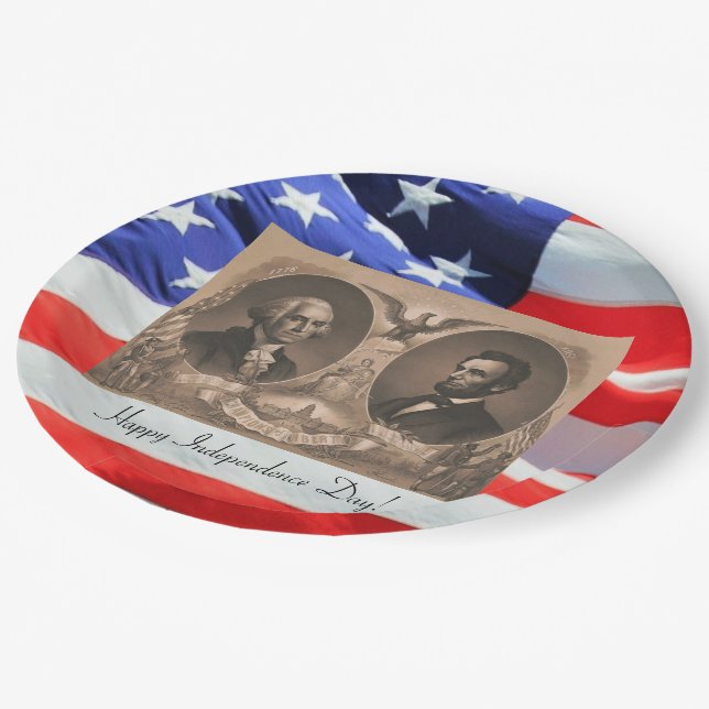 Plato De Papel Presidentes Abraham Lincoln y George Washington (Angular)