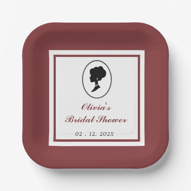 Plato De Papel Presupuestación Red Rose Florals Bridgerton Bridal (Anverso)