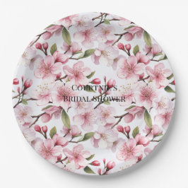 Plato De Papel Pretty Pink Cherry Blossom Flowers Bridal Shower