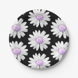 Plato De Papel Pretty Purple Dotted Daisy's