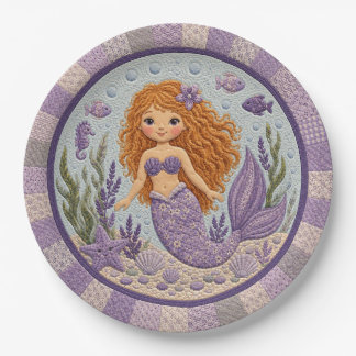 Plato De Papel Pretty Purple Mermaid Quilt