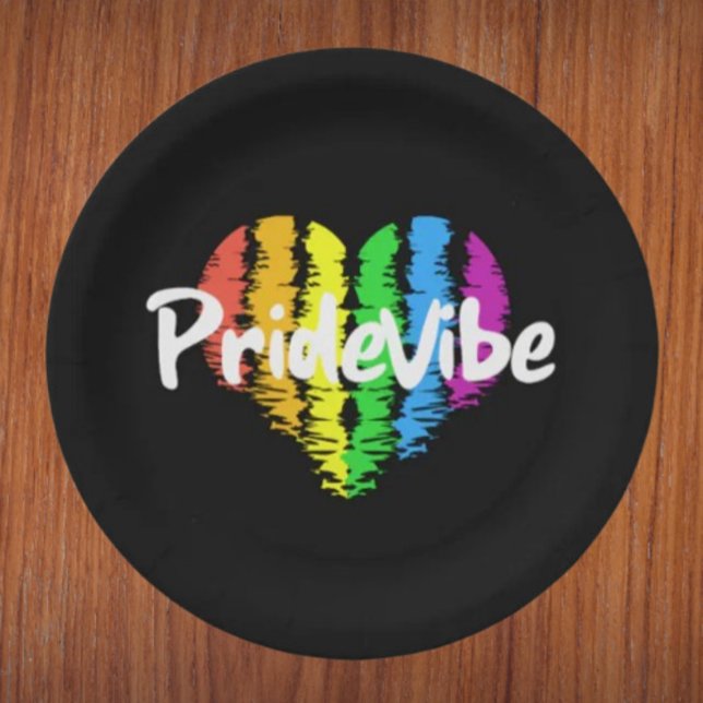 Plato De Papel PrideVibe Heart: audaces placas de papel negro (Subido por el creador)