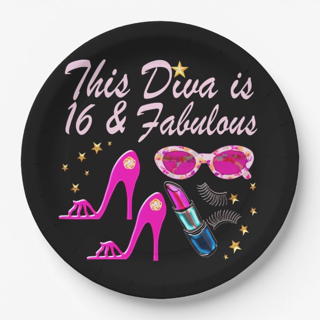 PLATO DE PAPEL PRIMA DONNA DE 16 AÑOS (Anverso)