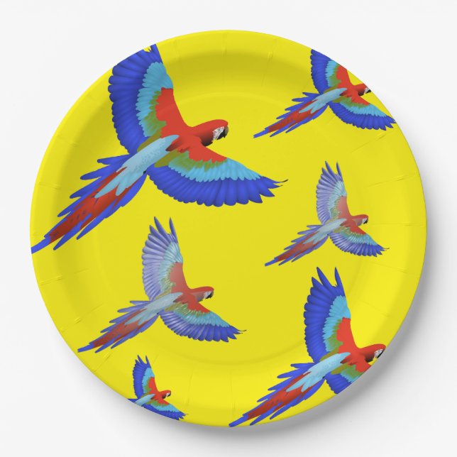 Plato De Papel Primavera de playa de Mikitiez Parrot hawaii summe (Anverso)