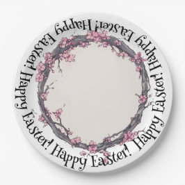 Plato De Papel Primavera en el cerezo floreciente,